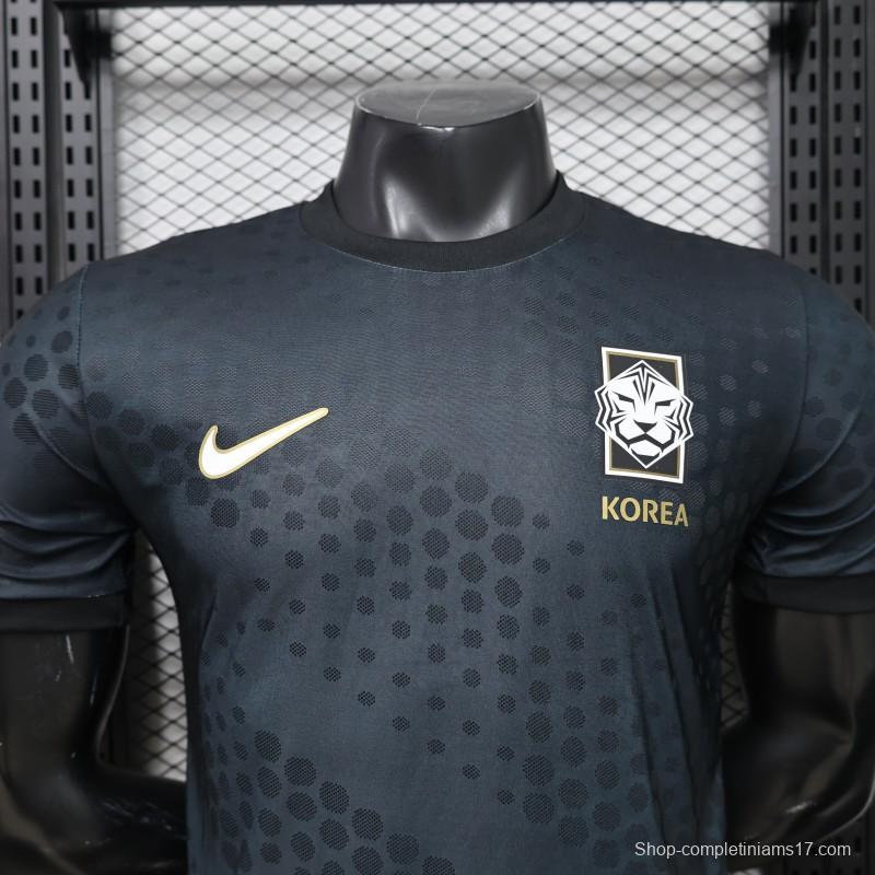 Player Version 2026 South Korea Dark Grey with Tonal Dot Allover Print Away Jersey