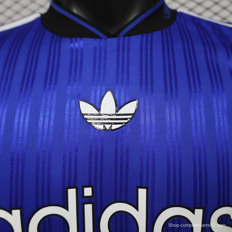 Player Version 2026 Adidas Originals Retro Style Royal Blue Stripe Football Jersey