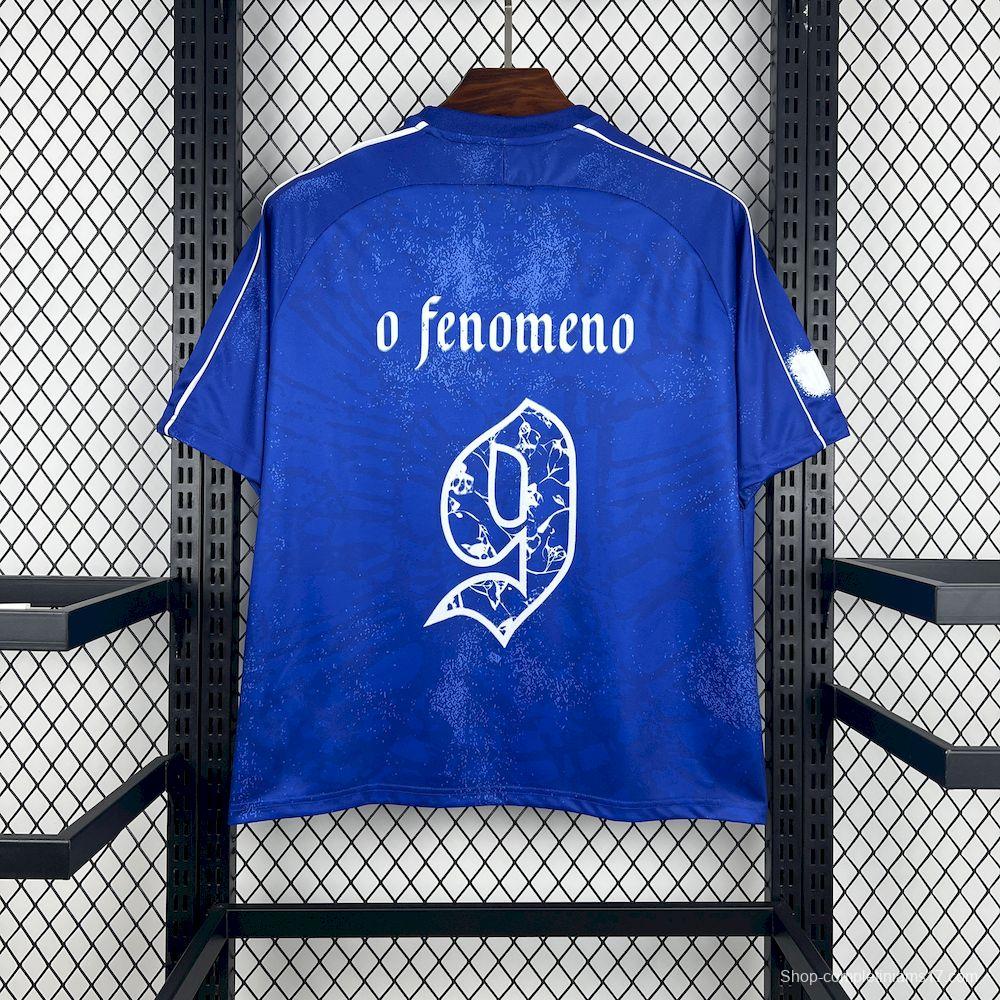 2025 Mens Brazil O Fenomeno#9 Comma Football Blue Jersey