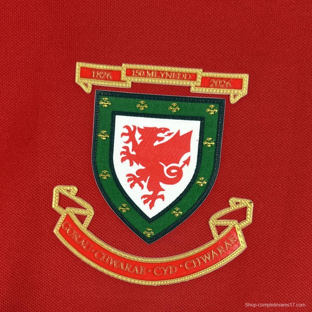 2026 Mens Wales 150th Anniversary Long Sleeve Jersey