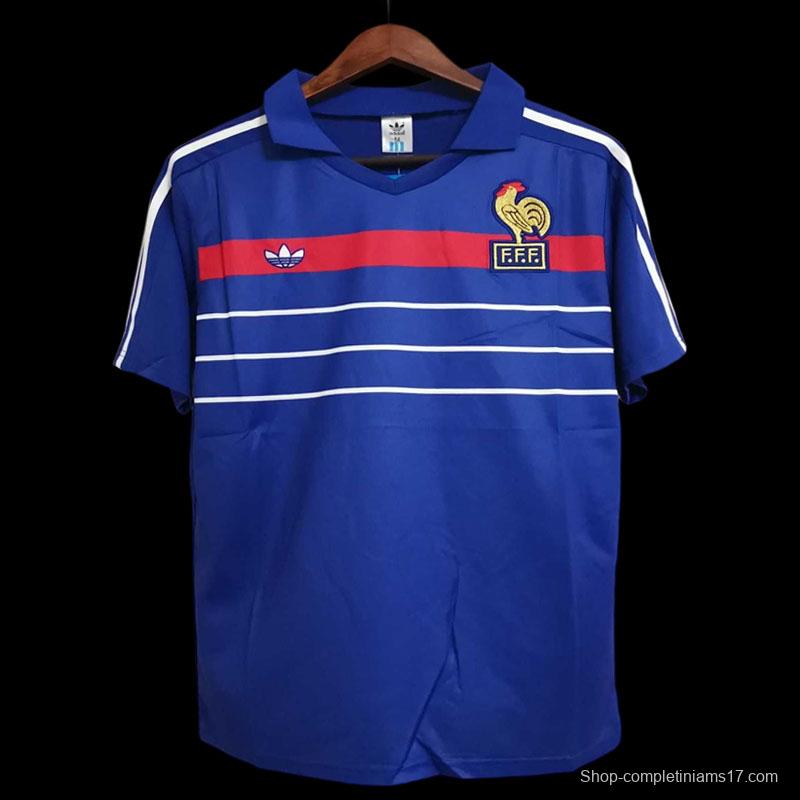 Retro 1984 France Home Soccer Jersey