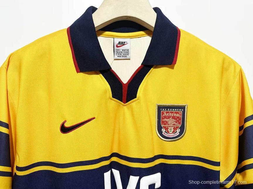 Retro 97/99 Arsenal Away Yellow Jersey