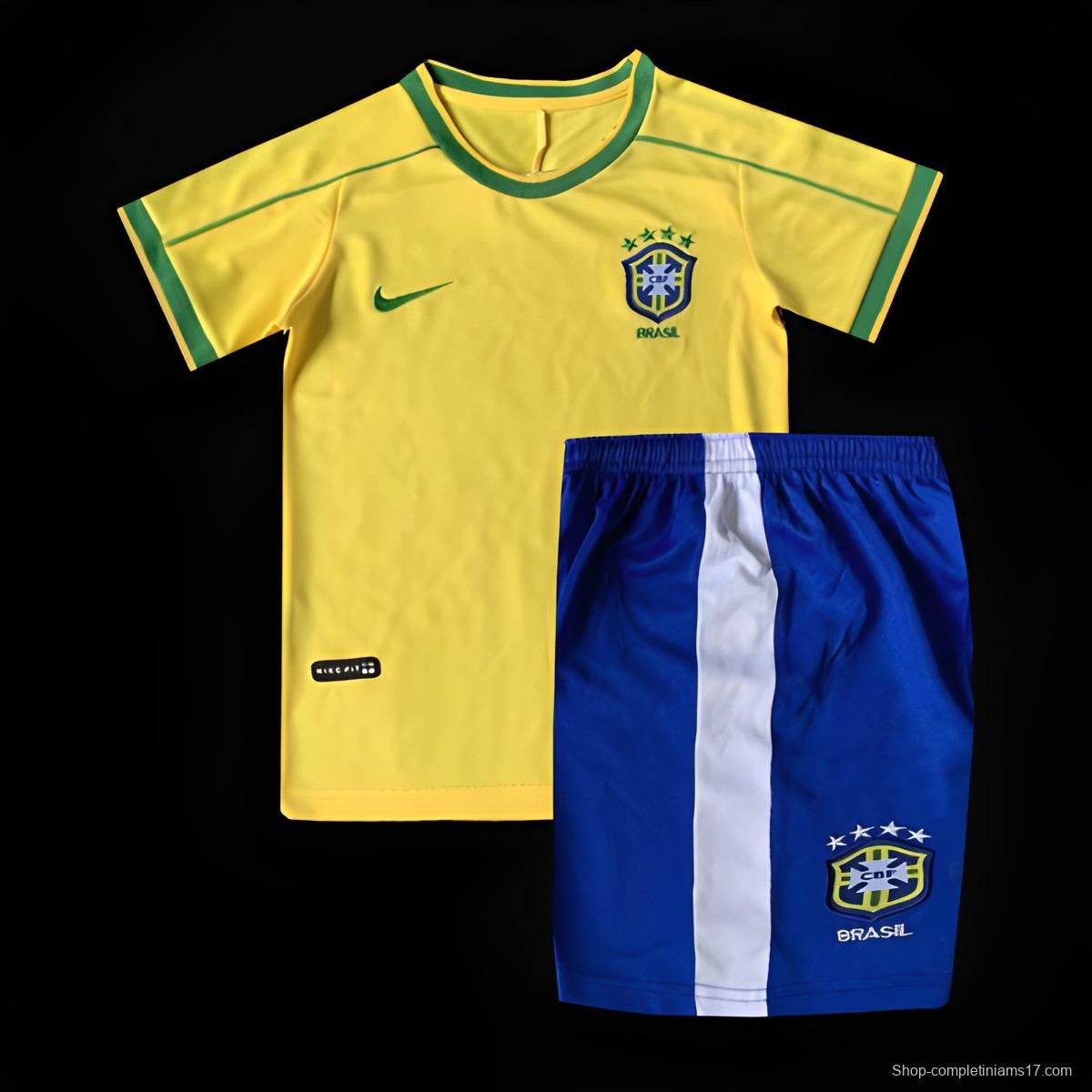 Retro Kids 1998 Brazil Home Jersey