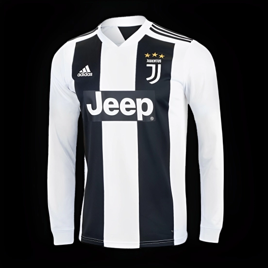 Player Version Retro 18/19 Juventus Home Long Sleeve Jersey