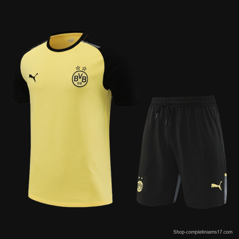 23/24 Borussia Dortmund Cotton Short Sleeve Jersey+Shorts