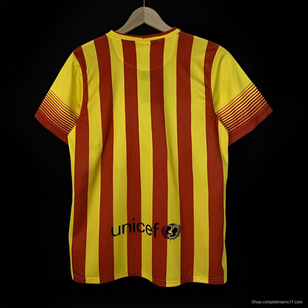 Retro 13/14 Barcelona Away Yellow Jersey