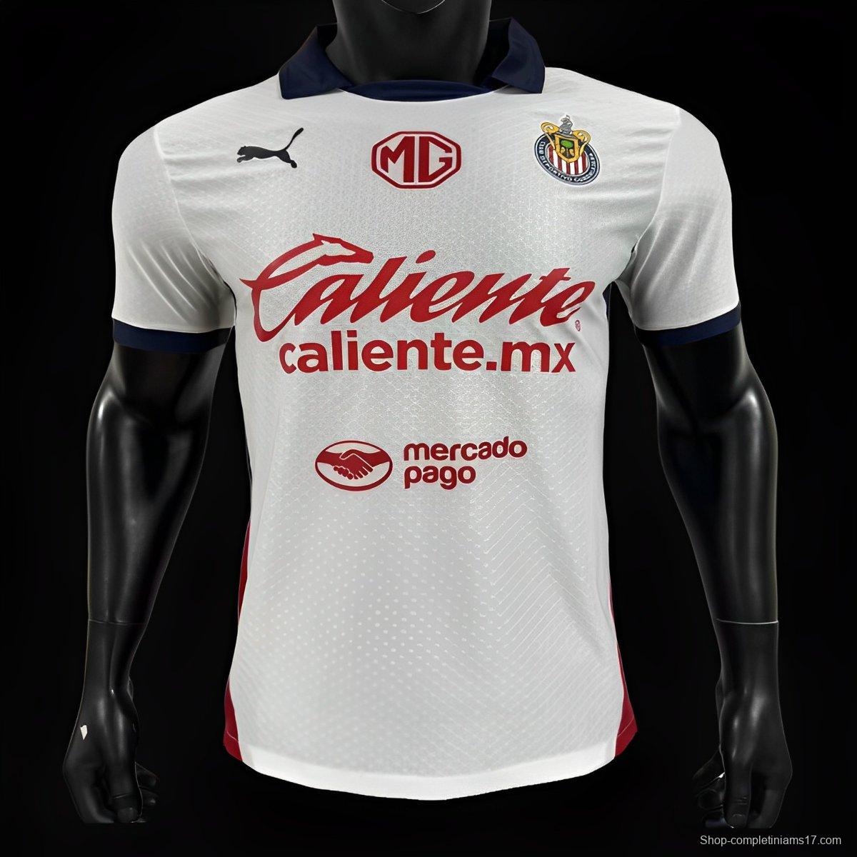 Player Version 24/25 Chivas Guadalajara Away White Jersey
