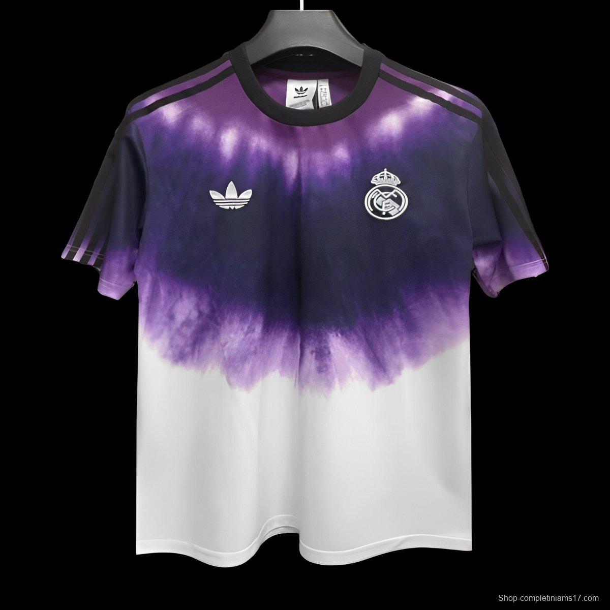 24/25 Real Madrid  Adidas Trefoil Purple/White Pre-Match Jersey