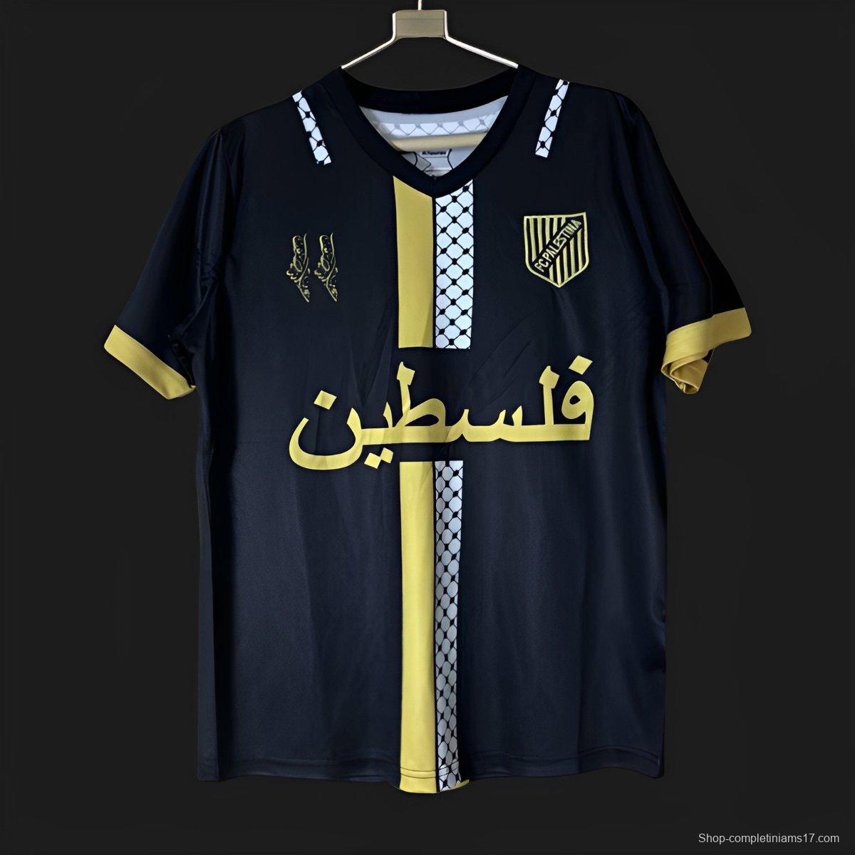 25/26 FC Palestina Black with Gold and Kufiya Pattern Jersey