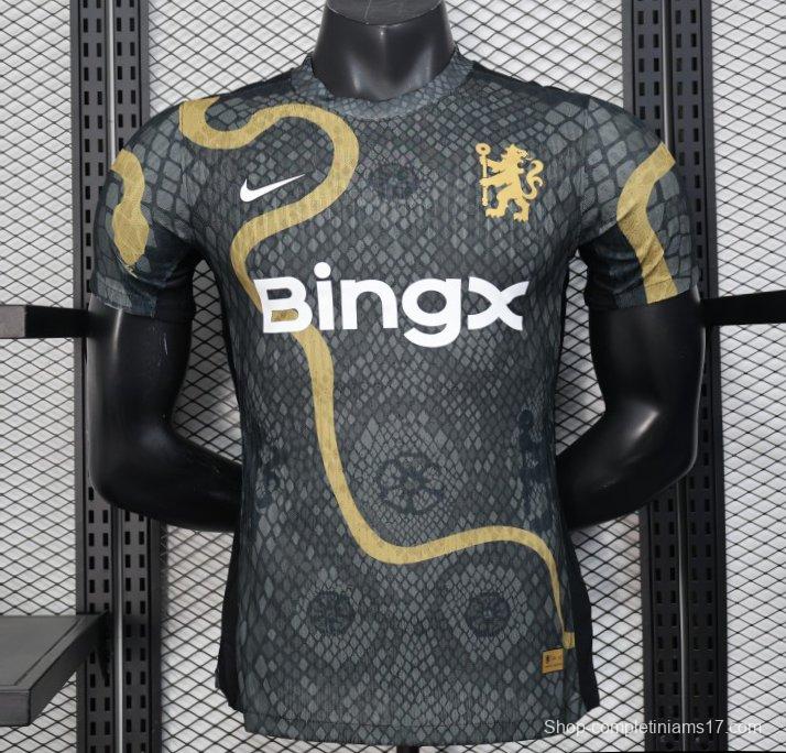 Player Version 25/26 Chelsea Bingx Black with Snake Pattern Design Jersey