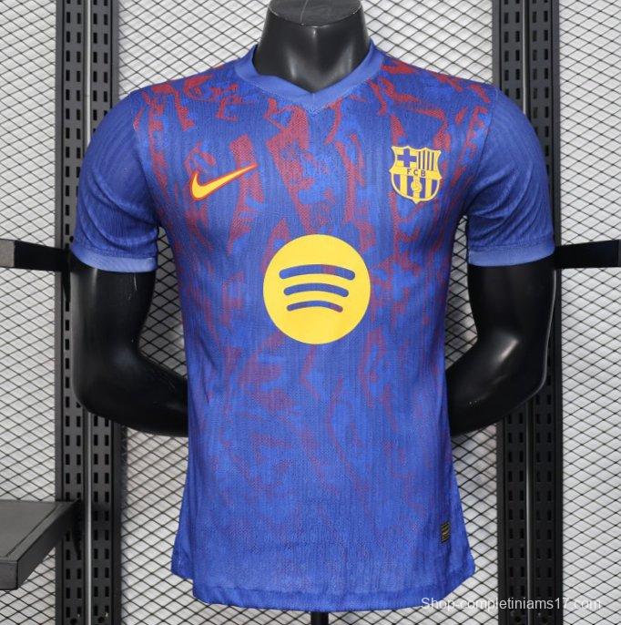 Player Version 25/26 Barcelona Blue with Red Pattern Jersey