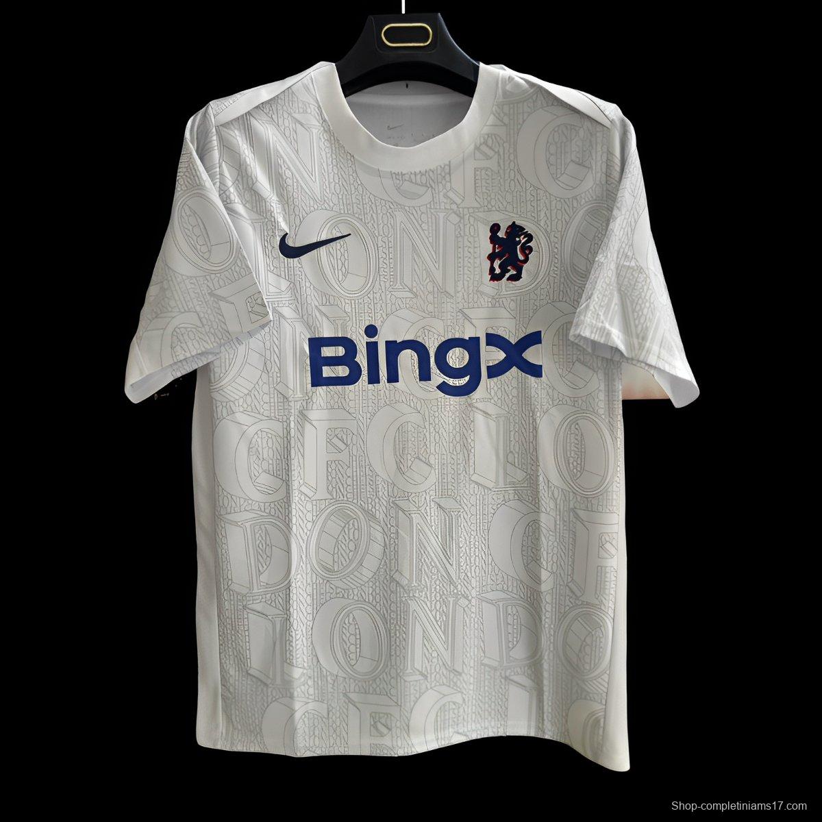 25/26  Chelsea Pre-match Jersey  LONDON Typography Pattern