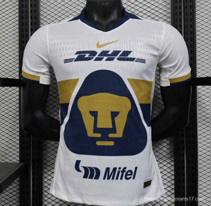 Player Version 25/26 Club America Away White with Navy and Gold Eagle Crest Jersey