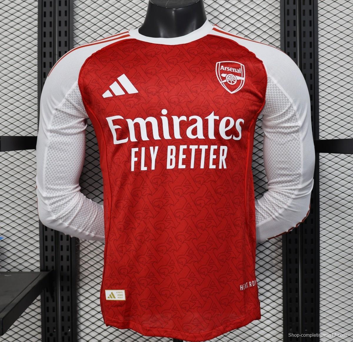Player Version 25/26 Arsenal Home Long Sleeve Jersey