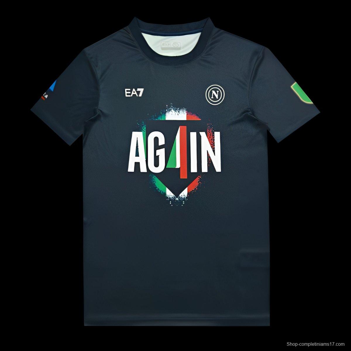 25/26 Napoli EA7 Champion Black T-Shirt