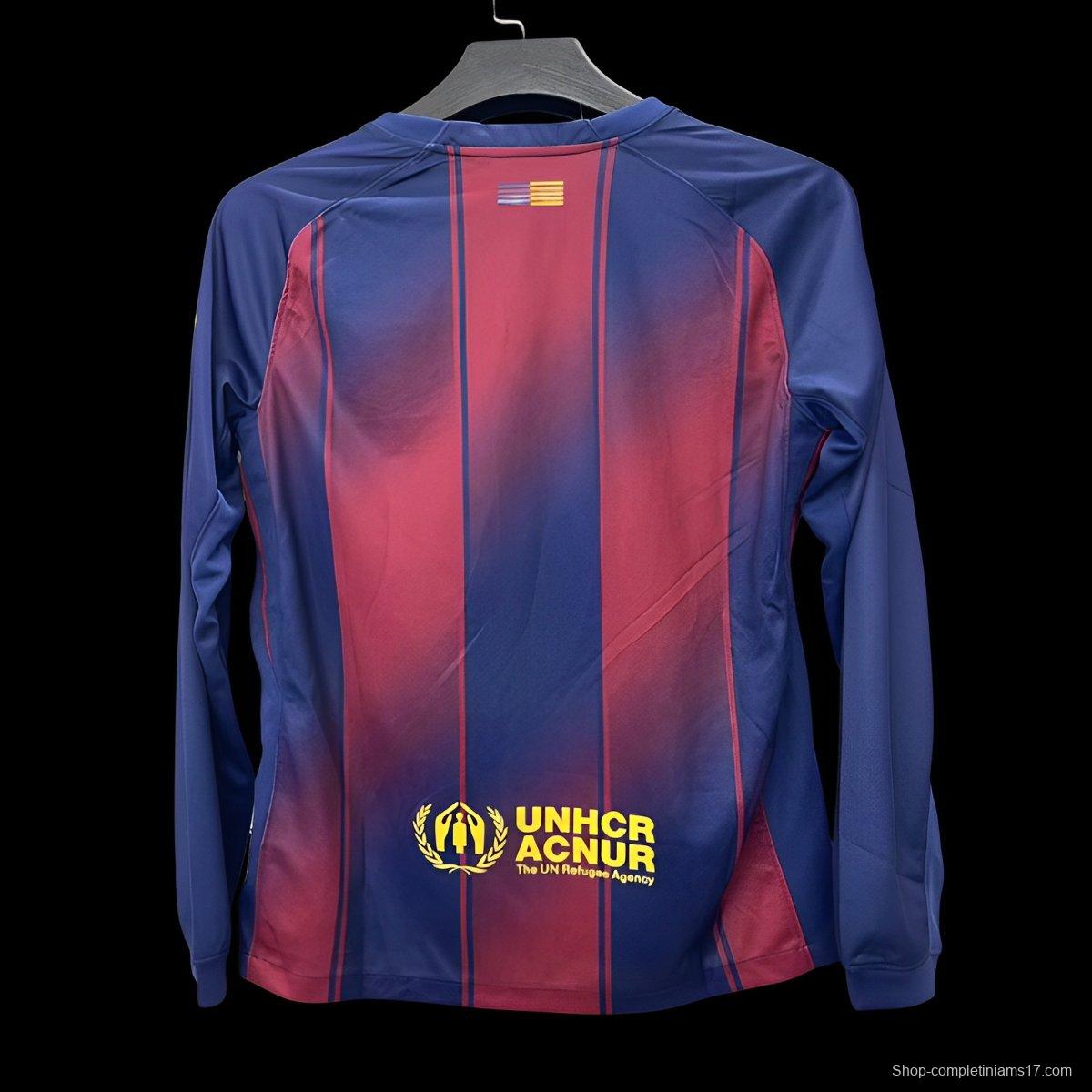 25/26 Barcelona Home Long Sleeve Jersey