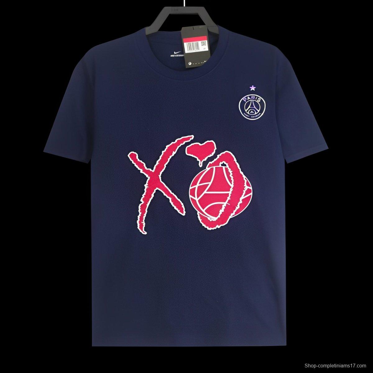 25/26 PSG x OX Navy Cotton T-Shirt