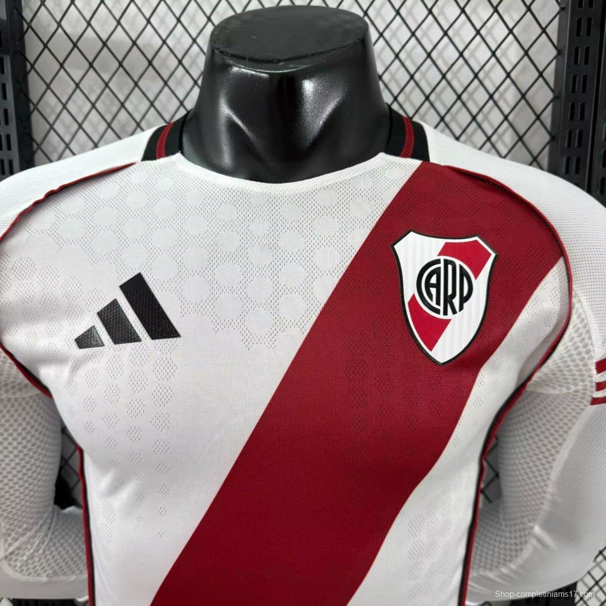 Player Version 25/26 River Plate Home Long Sleeve Jersey