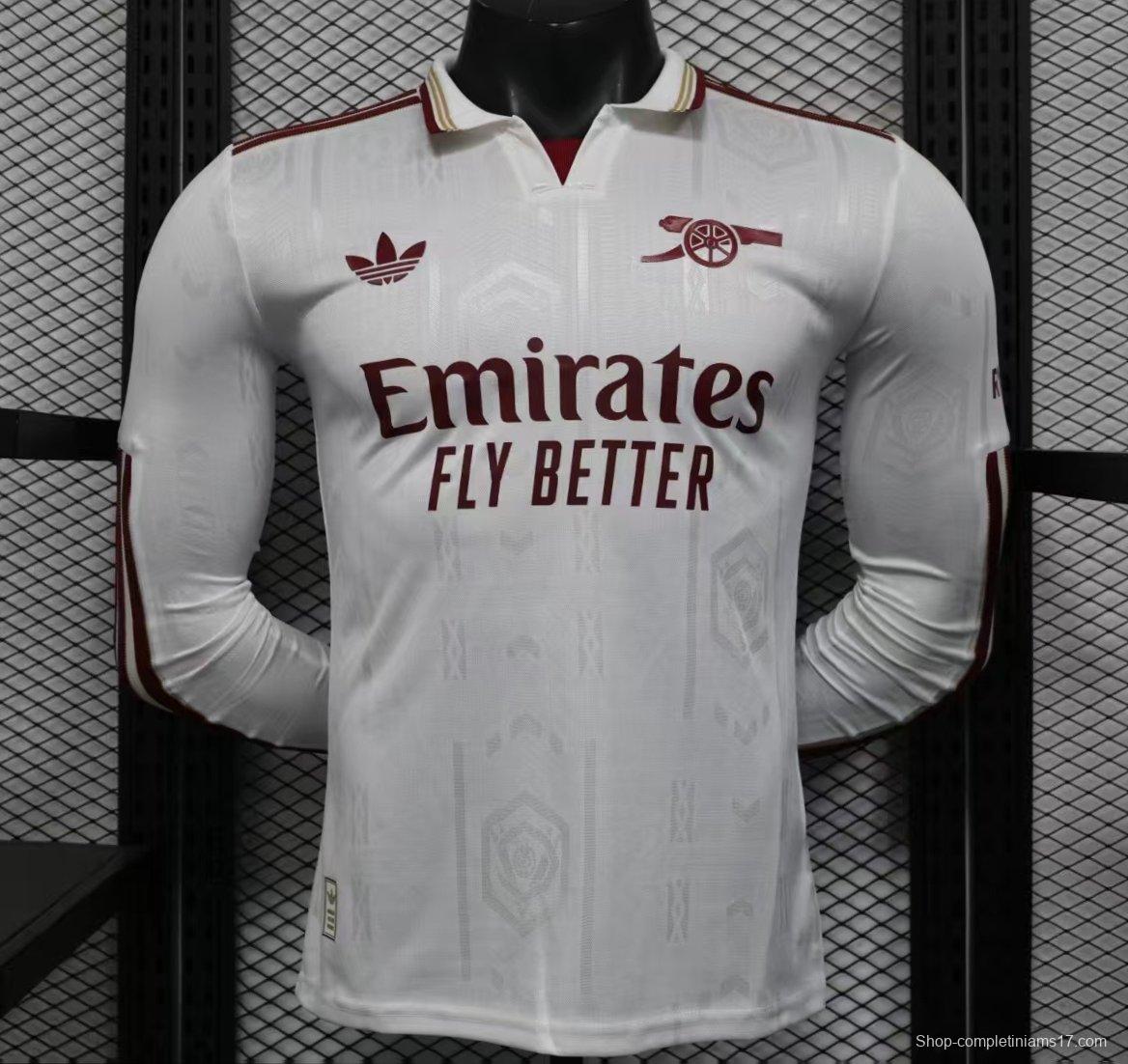 Player Version 25/26 Arsenal Third Long Sleeve White Jersey