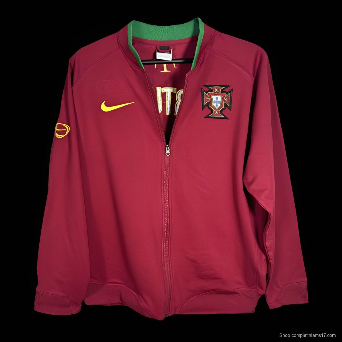 Retro 2006 Portugal Red Full Zipper Jacket