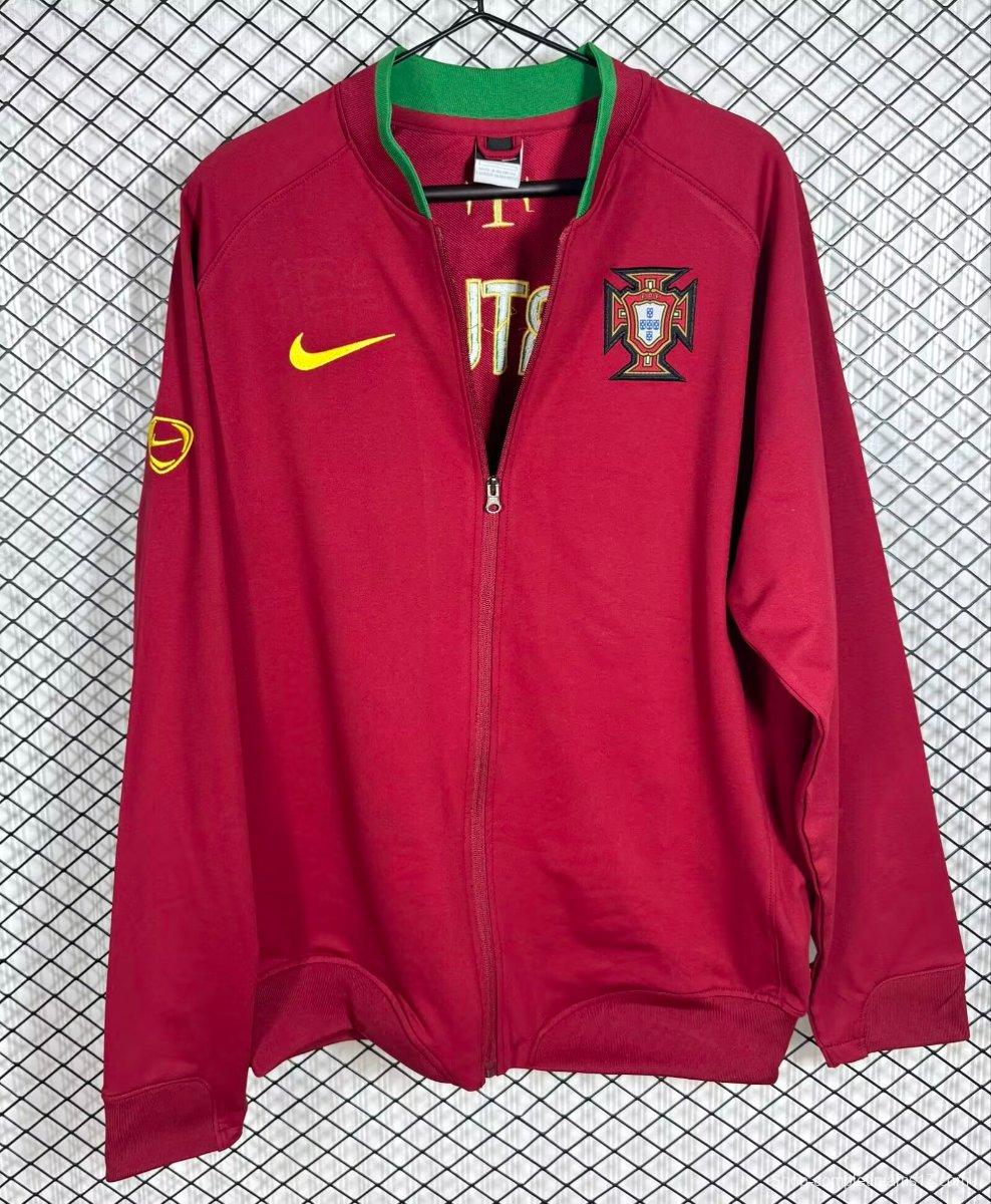 Retro 2006 Portugal Red Full Zipper Jacket
