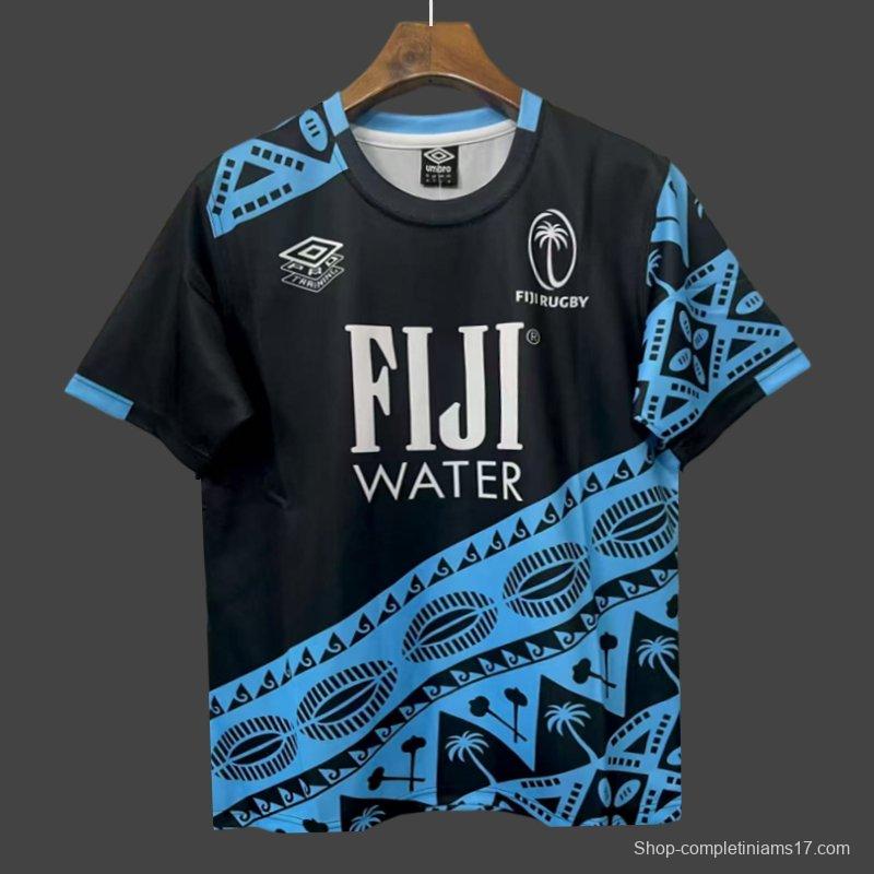 2026 Fiji Black with Pacific Island Art Jersey