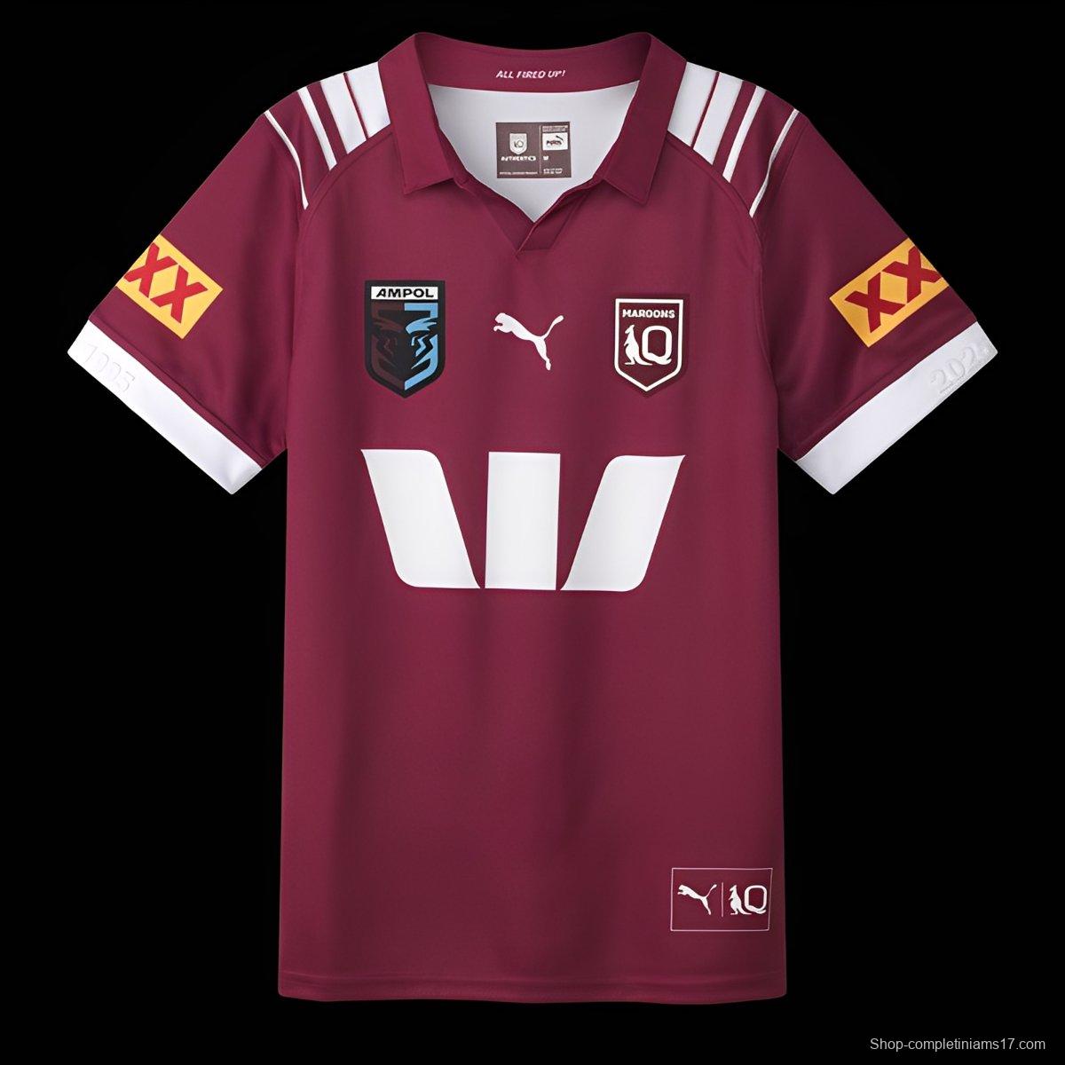 2026 Queensland Maroons Maroon with White Stripes Jersey
