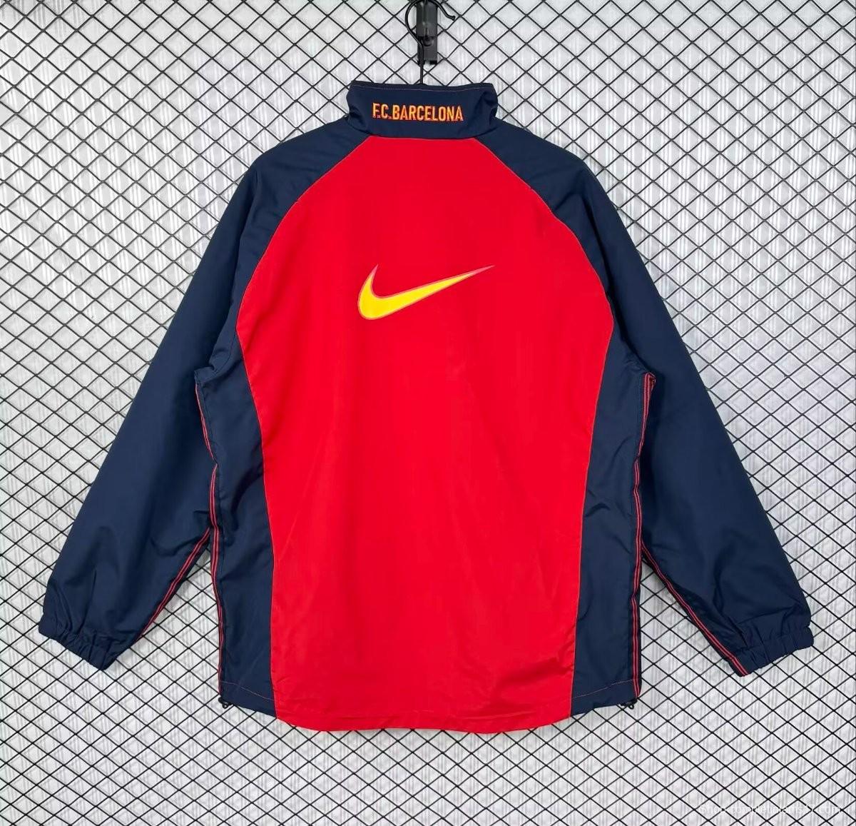 Retro 98/00 Barcelona Home Red Full Zipper Windbreaker