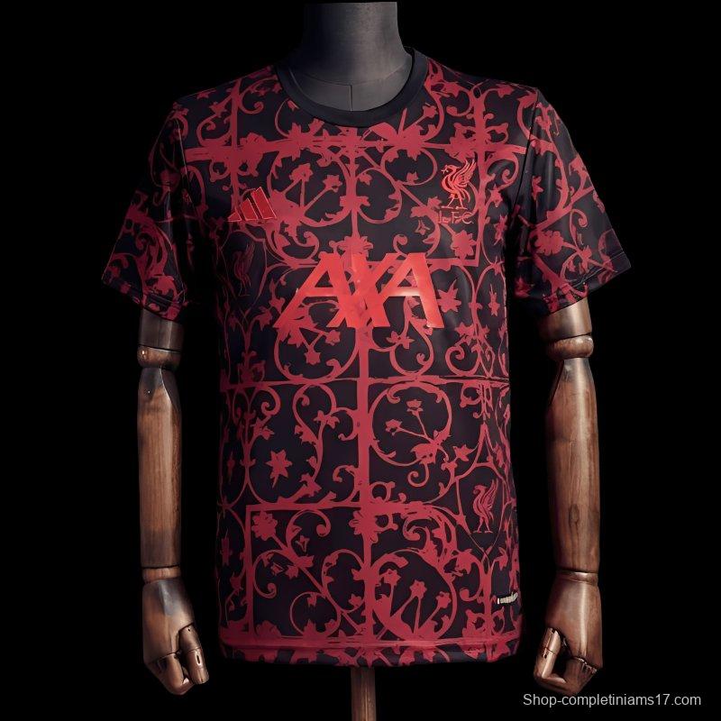 25/26 Liverpool Training Jersey Red And Black Jersey