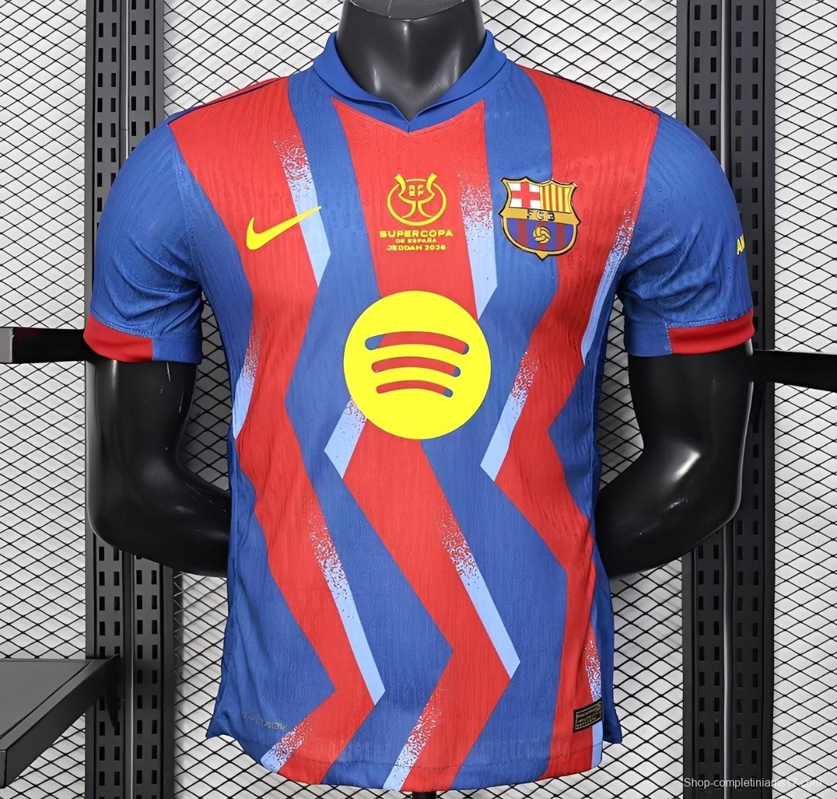 Player Version 25/26 Barcelona Forth Jersey With Supercopa Sponsor