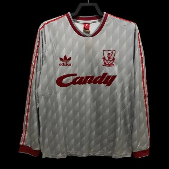 Retro 89/91 Long Sleeve Liverpool Away Soccer Jersey