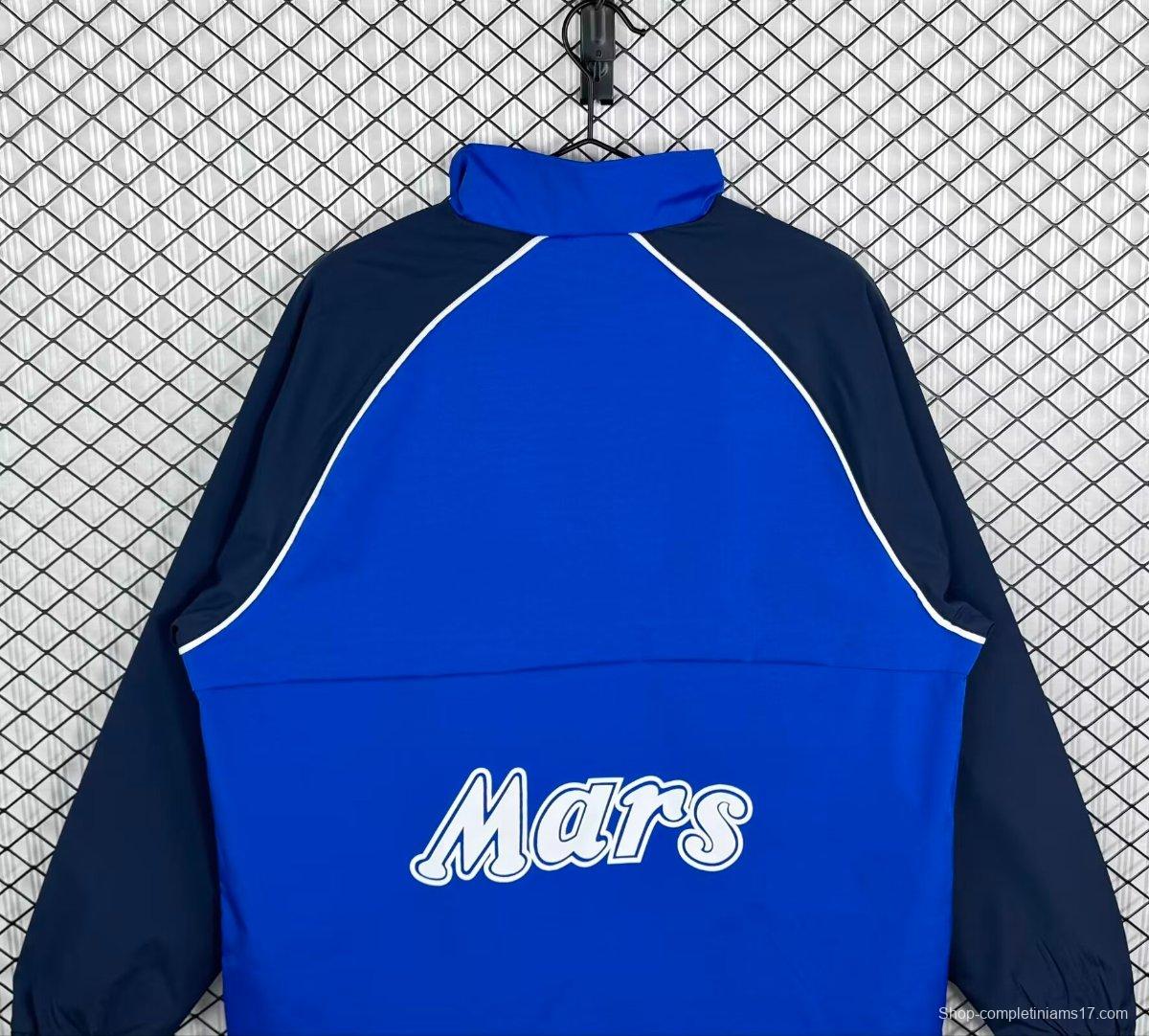 Retro 89/90 Napoli Blue/Black Full Zipper Windbreaker