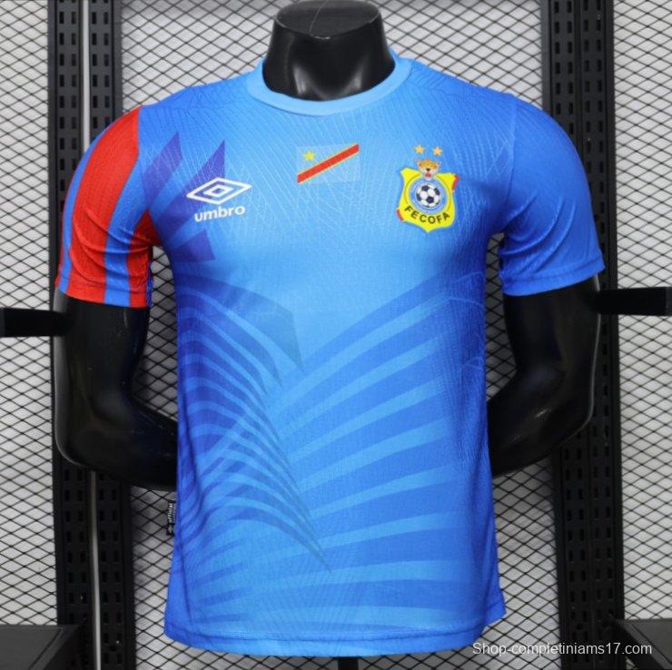 Player Version 26/27 DR Congo  Sky Blue & Red  Home Jersey