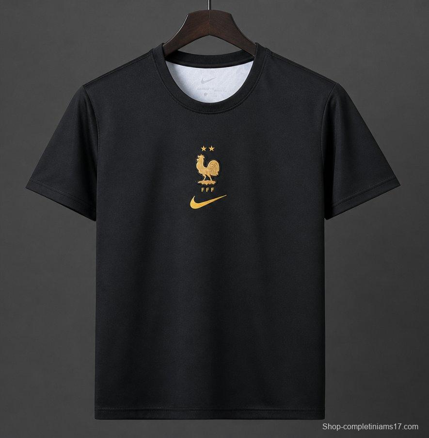2026 France World Cup Premium Goalkeeper T-Shirt- Black/Orange