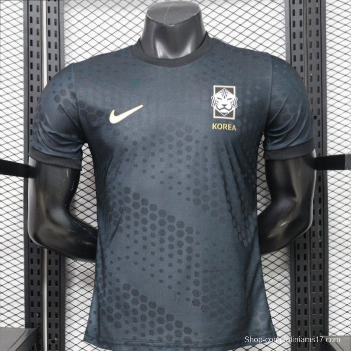 Player Version 2026 South Korea Dark Grey with Tonal Dot Allover Print Away Jersey
