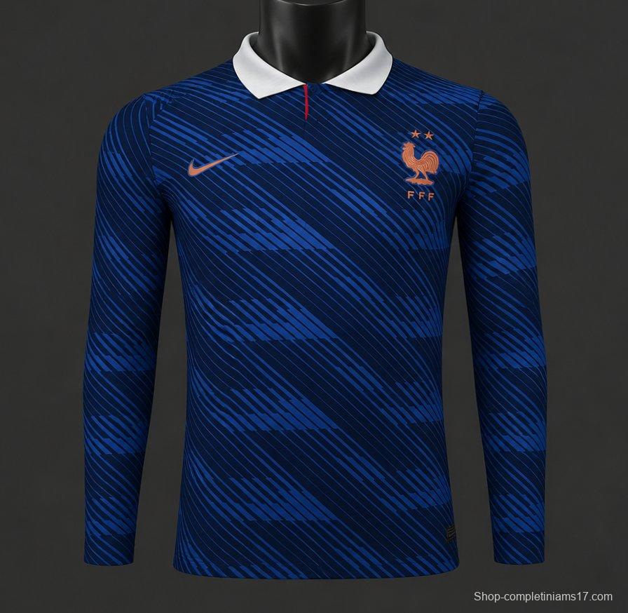 Player Version 2026 France Home Long Sleeve Jersey