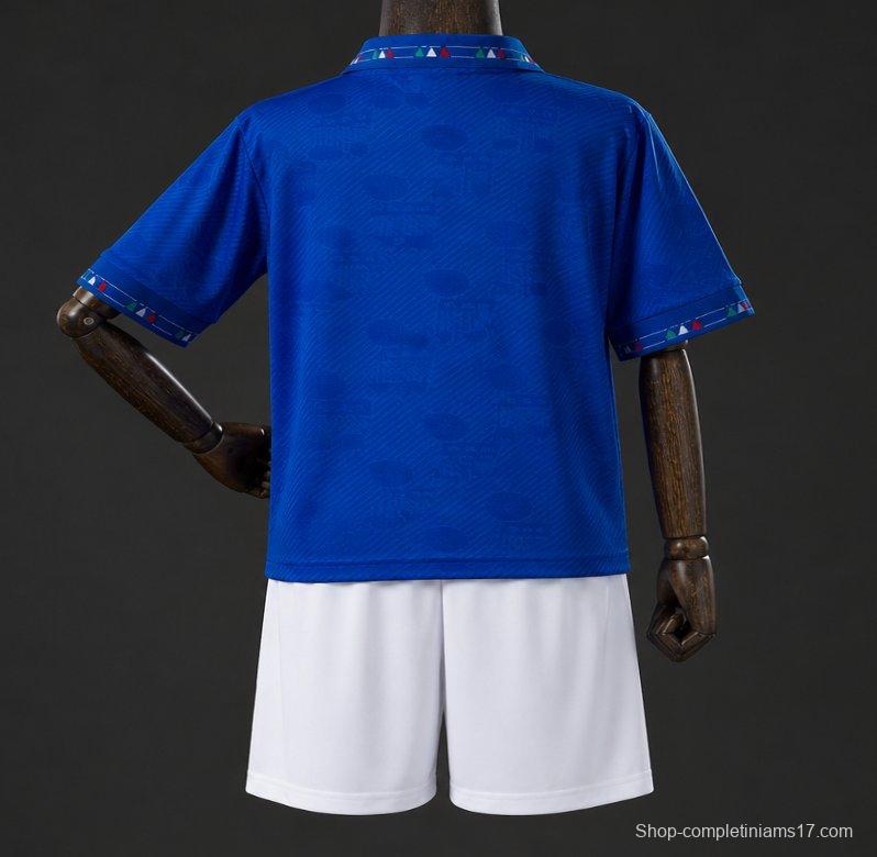1994 Kids Italy Home Retro Kit Jersey Size 16-28