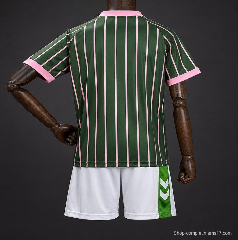 26/27 Kids Real Betis Balompié Dark Forest Green with Pink Pinstripe  Polo Collar Special Edition Jersey