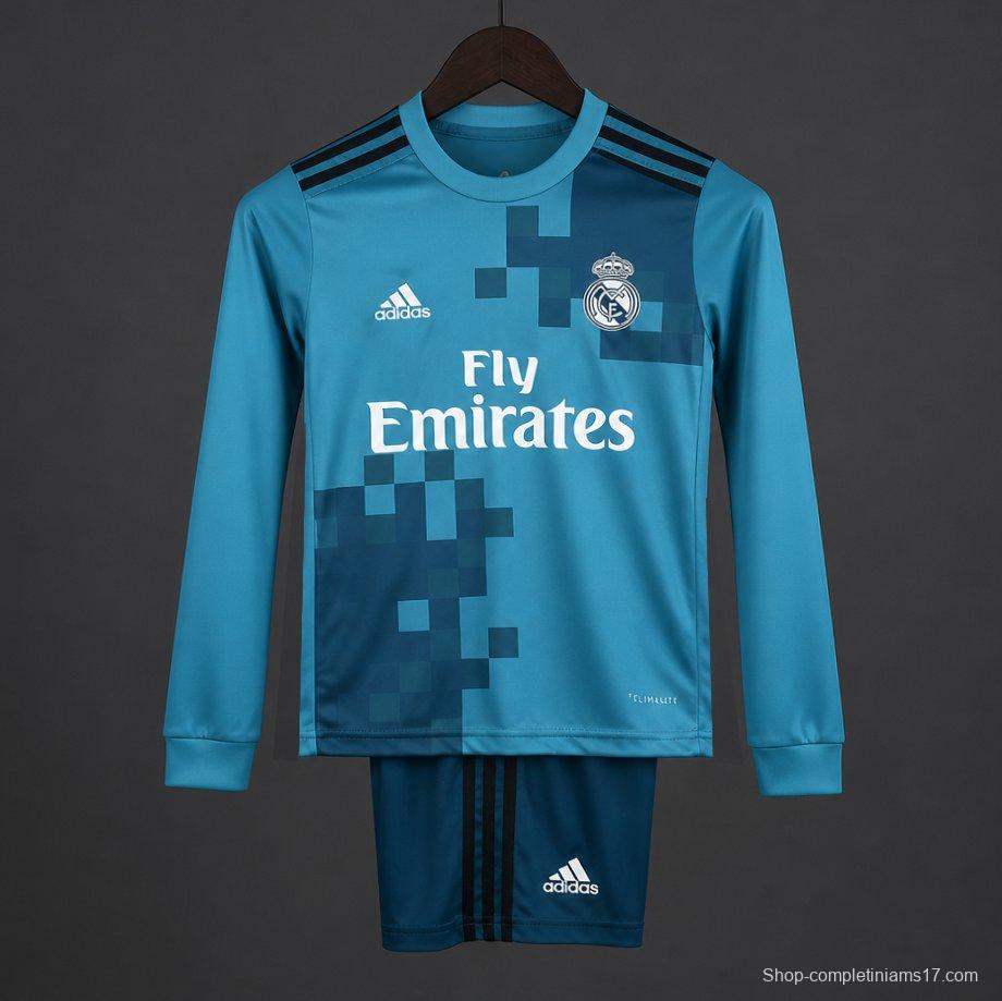 Retro Kids 17/18 Real Madrid Third Long Sleeve Jersey
