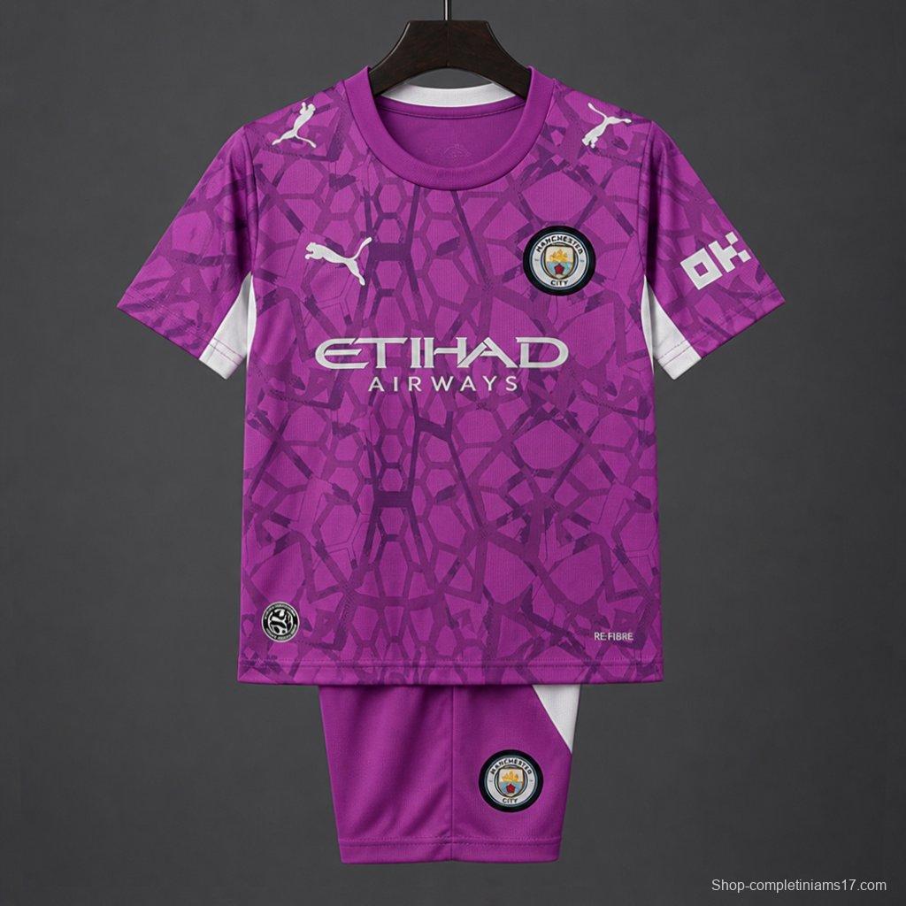 26/27 Kids Manchester City Goalkeeper Electric Orchid Jersey