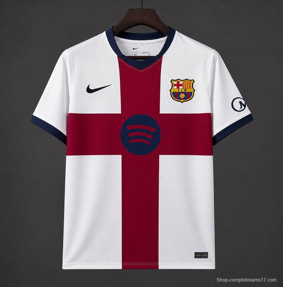 26/27 Barcelona Fourth White&Red Jersey