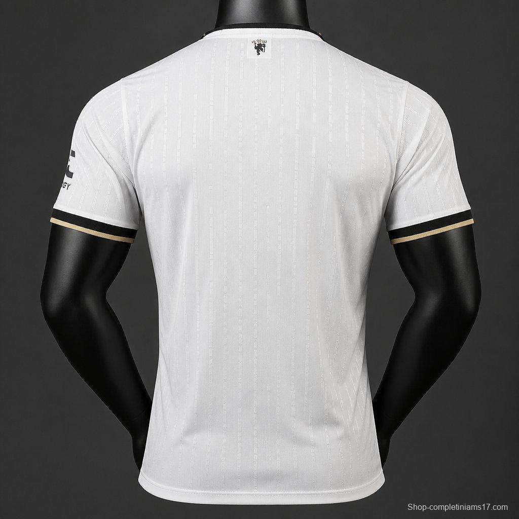 Player Version 26/27 Manchester United White with Gold Trim Away Jersey