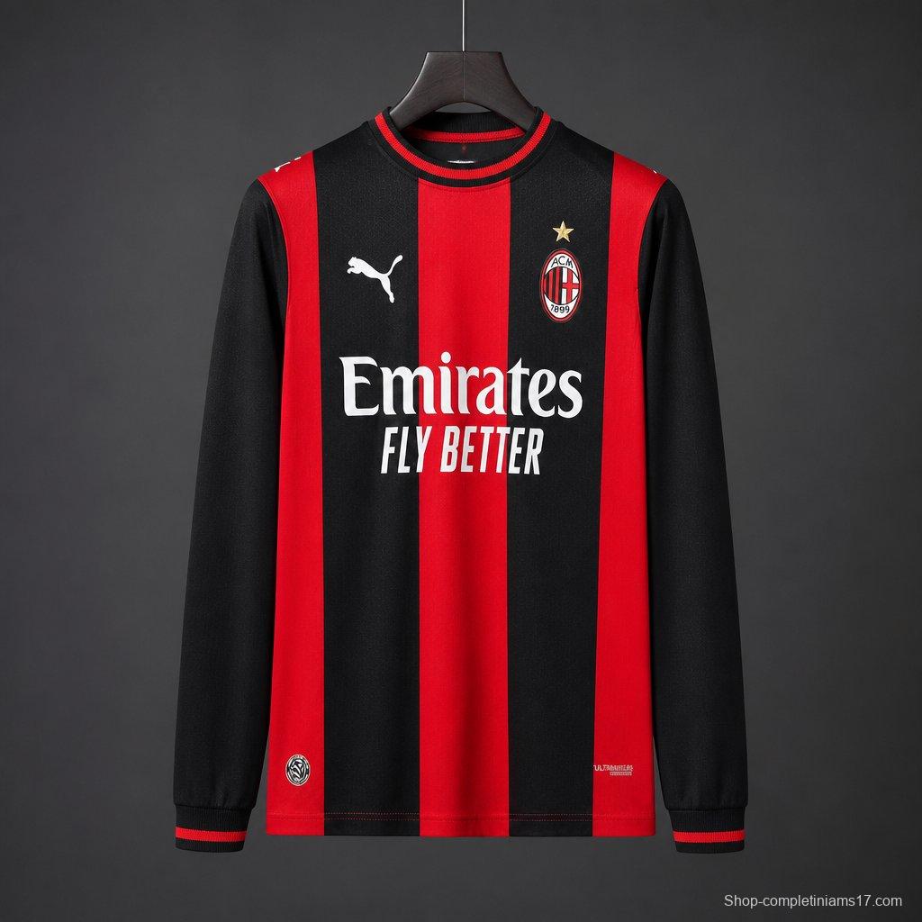 26/27 AC Milan Home Long Sleeve  Jersey