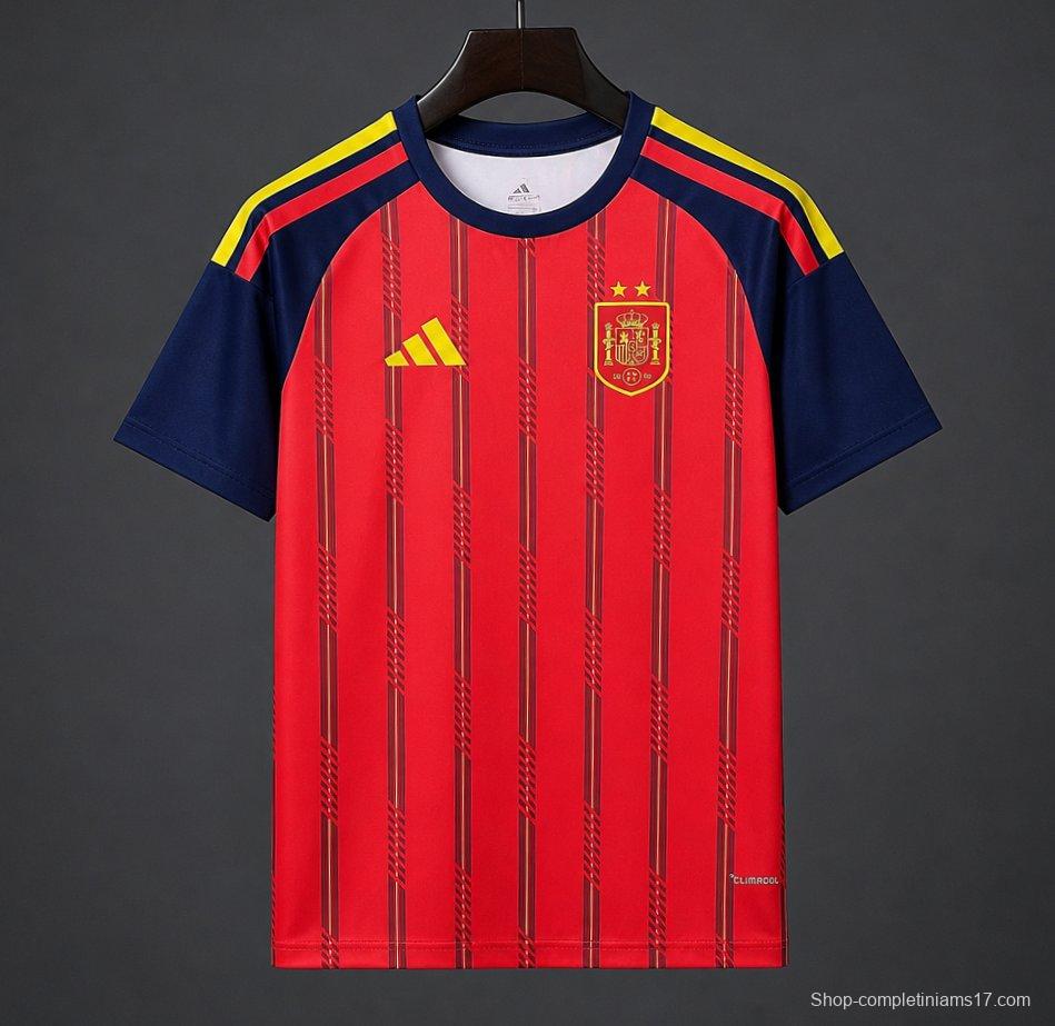 2 Star 2026 Spain Home Jersey With Champion Patch
