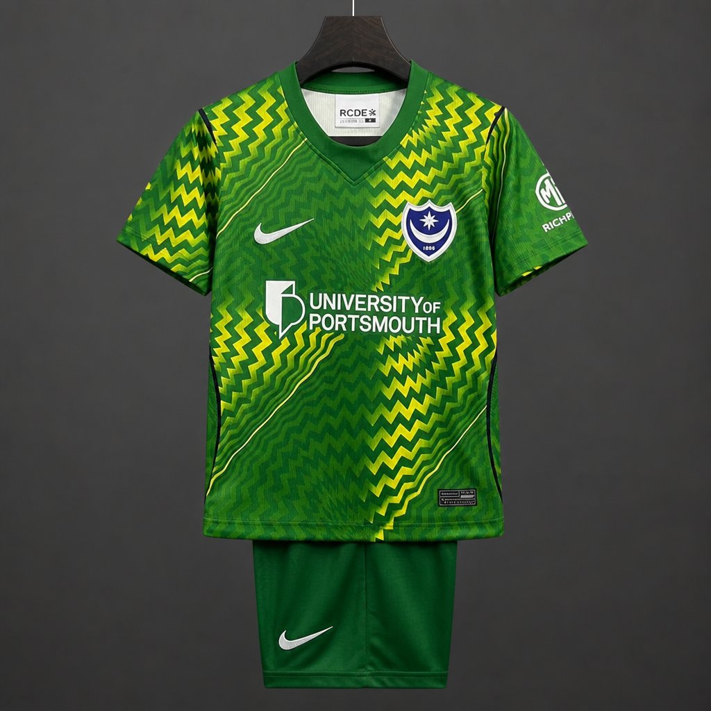 26/27 Kids Portsmouth Green Goalkeeper Jersey