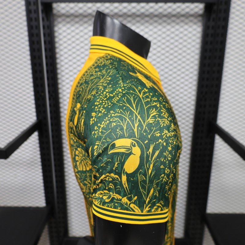 Player Version 2026 Brazil National Team Home Tropical Pattern Jersey