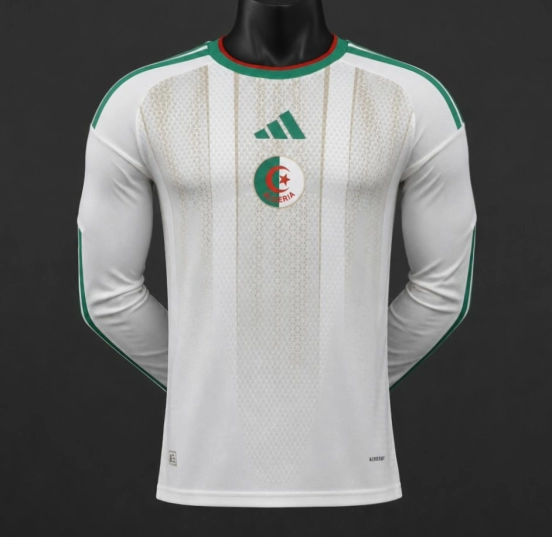 Player Version 2026 Algeria Away White Long Sleeve Jersey