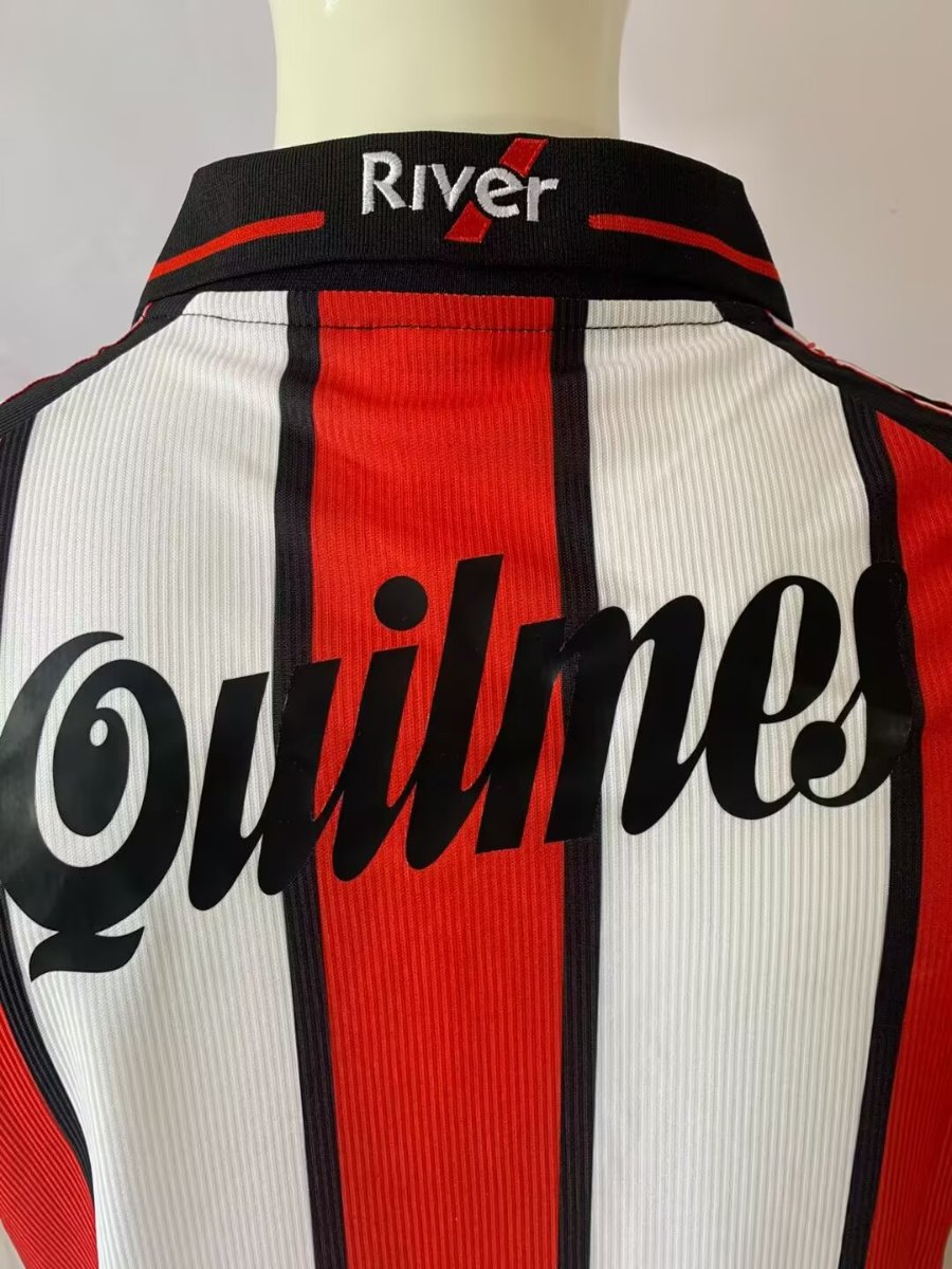 Retro 00/01 River Plate Away Red/White Stripes Jersey